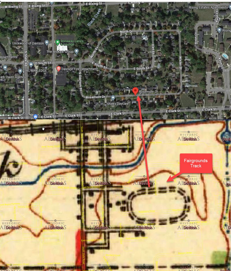 Davison Fairgrounds - 1922 Aerial Vs Modern Day (newer photo)